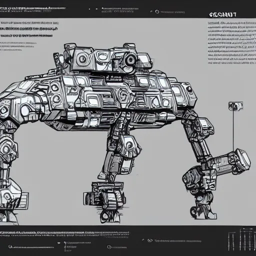 Image similar to schematic of a giant war machine