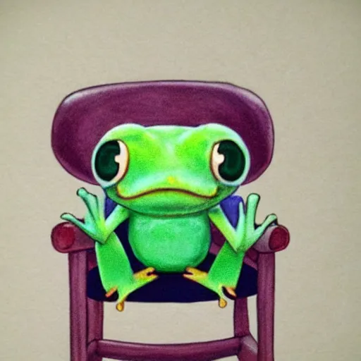 Image similar to cute froggy chair from animal crossing, fanart