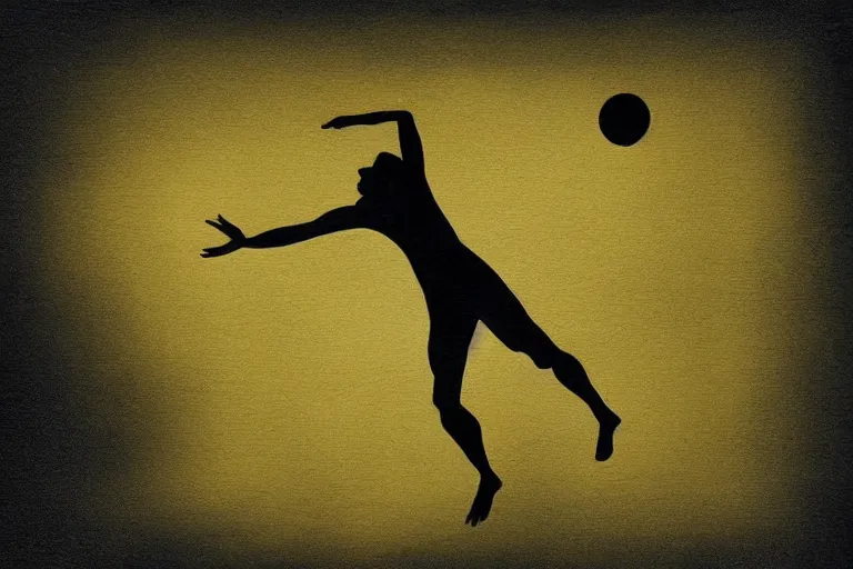 Prompt: beautiful serene volleyball player, healing through motion, life, minimalistic golden and ink airbrush painting on white background, pristine soft dream