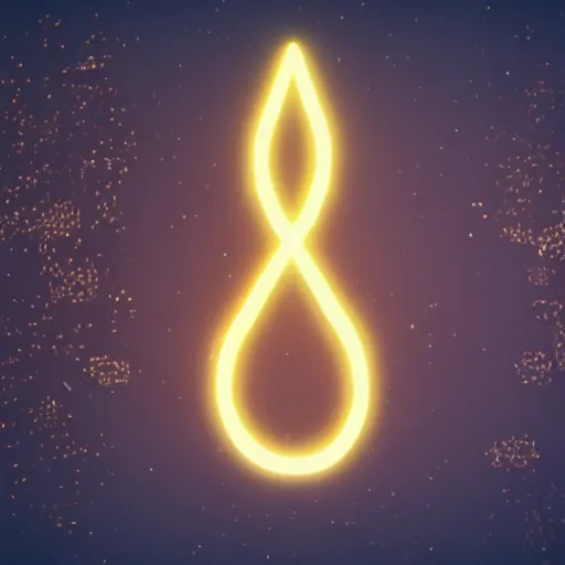 Image similar to glowing golden infinity symbol unreal engine