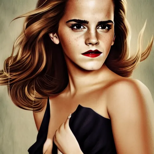 Image similar to Emma Watson pin-up style