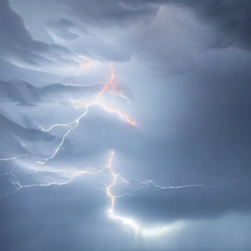 Image similar to violent turbulent cloud with lightning