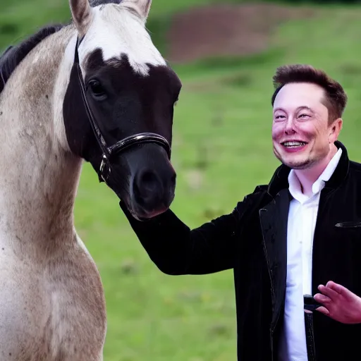 Image similar to elon musk offering you a horse