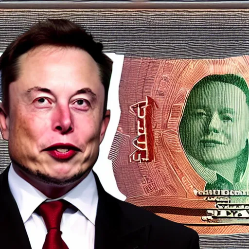 Image similar to Elon musk on the Mars Dollar bill