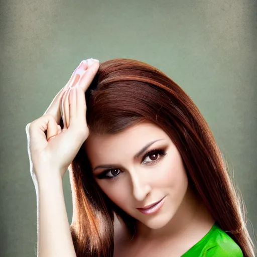 Prompt: beautiful servant woman with olive skin, auburn hair, green eyes