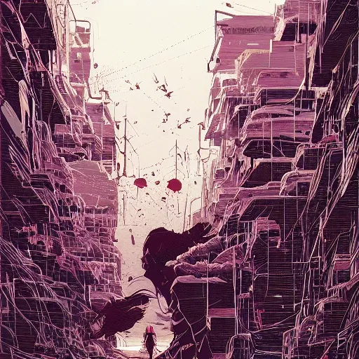 Prompt: now i am become death, the destroyer of worlds by geof darrow pascale campion alena aenami