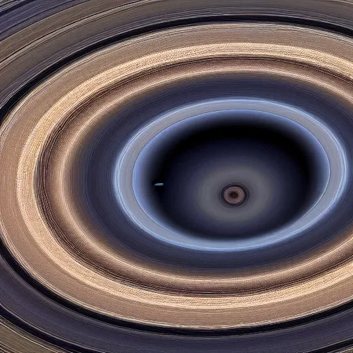 Prompt: earth imploding into a black hole viewed from space, saturn rings of debris forms beautiful patterns