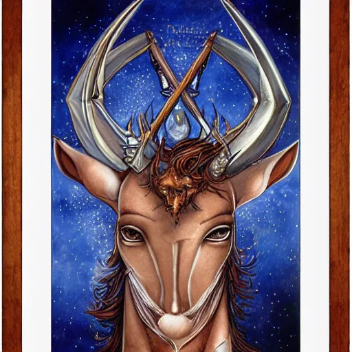 Image similar to detailed and sharp sagittarius artistic zodiac artwork, mystic style, detailed, 8 k, detailed, symmetrical, by brian froud