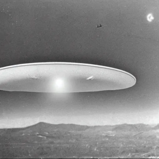 Prompt: the first photo of an ufo