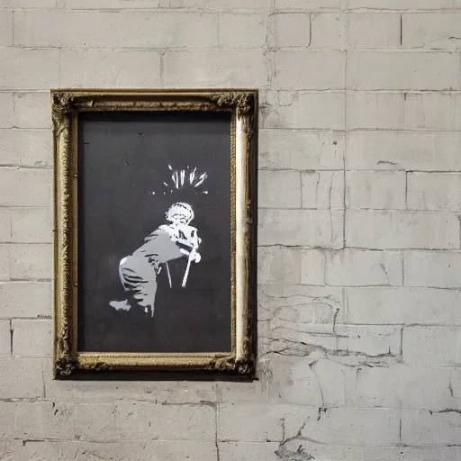 Prompt: still life by banksy