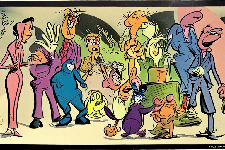 Image similar to mugwump animated series by hanna barbera, 1 9 5 0 s cartoon production art