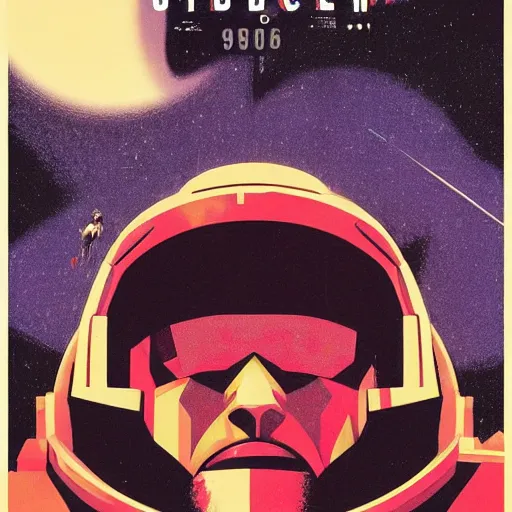 Image similar to Stanley Kubrick, 2001: A Space Odyssey by Ashley Wood and Mike Mignola and Drew Struzan, artstation, 60's French sci-fi poster, 4K detailed post processing, footage