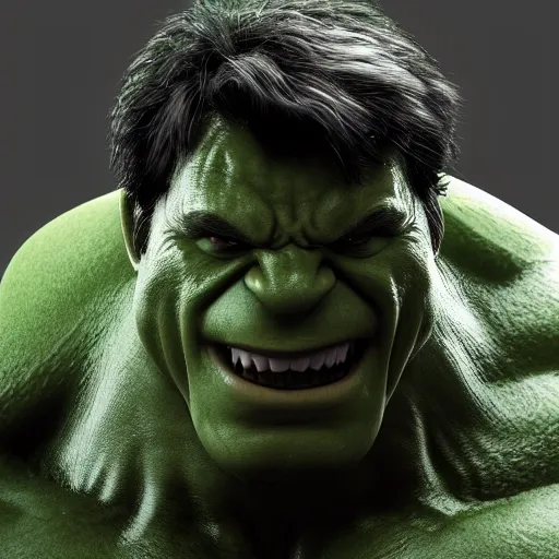 Image similar to mark rufalo as hulk, render, octane render,