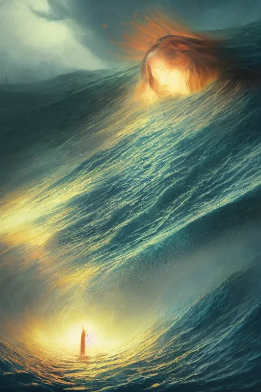 Prompt: Turbulent blood ocean suck by a black hole made of liquid fire, intricate thunder, Greg Rutkowski, ferdinand knab, concept art, art nouveau, Reylia Slaby, Peter Gric, Tom Bagshaw, global illumination, volumetric lighting, CGsociety, blood, radiant light, detailed and intricate environment