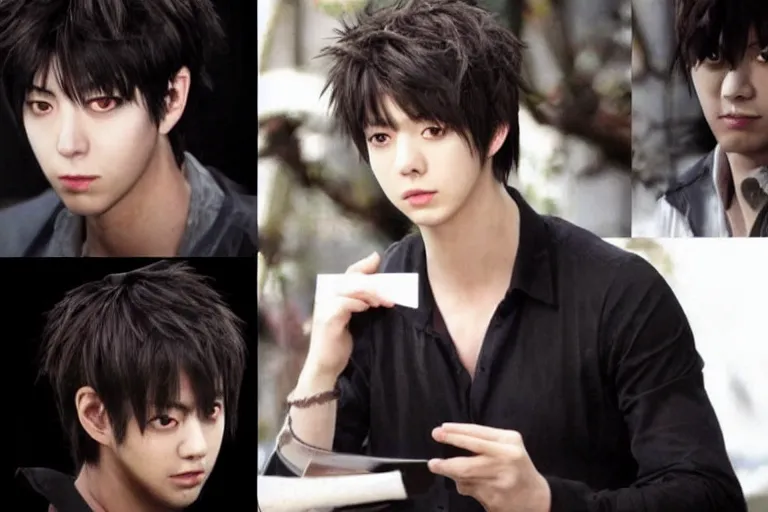 Image similar to handsome man，Black short hair,Death Note