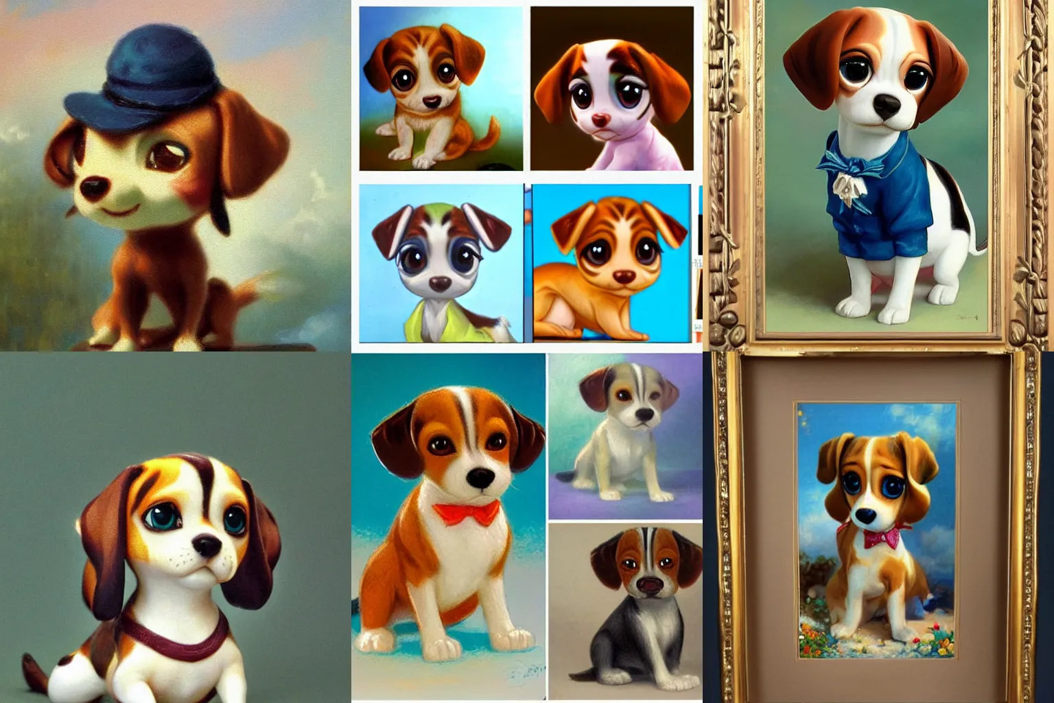 Prompt: 3 d littlest pet shop beagle, master painter and art style of noel coypel, art of emile eisman - semenowsky, art of edouard bisson