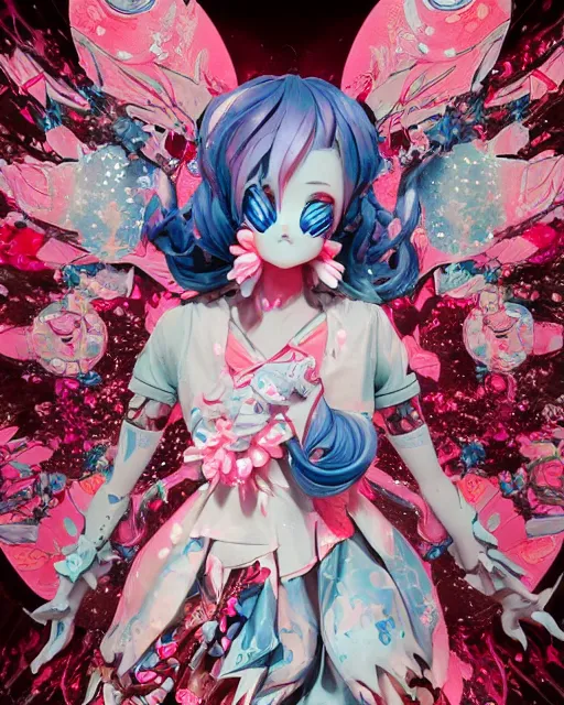 Image similar to james jean isolated vinyl figure harajuku magical girl character design, figure photography, dynamic pose, holographic undertones, glitter accents on figure, anime stylized, sharp focus, accurate fictional proportions, high delicate defined details, ethereal lighting