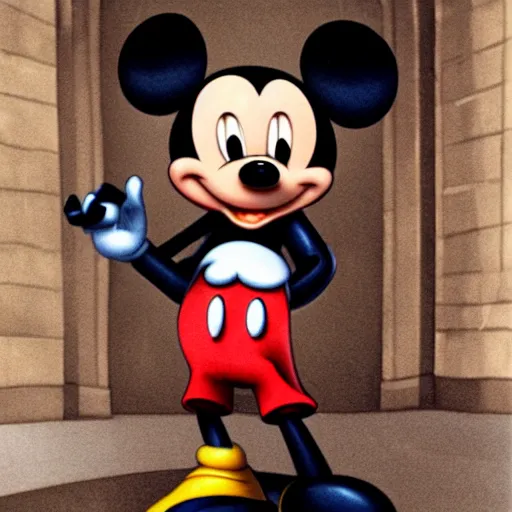 Prompt: realistic photography of Mickey mouse being homeless in New York, smoking crack, prostituting himself