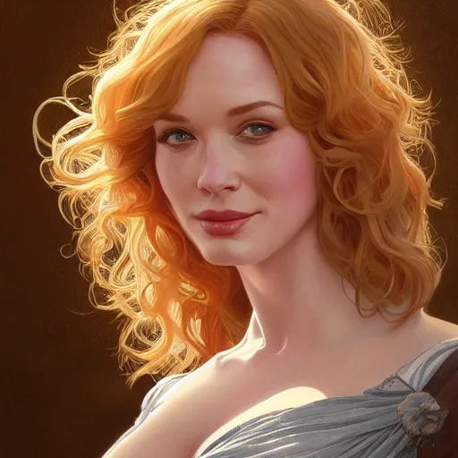 Image similar to christina hendricks on the cover of sports illustrated 1 9 6 5,, intricate, elegant, highly detailed, digital painting, artstation, concept art, matte, sharp focus, illustration, hearthstone, art by artgerm and greg rutkowski and alphonse mucha