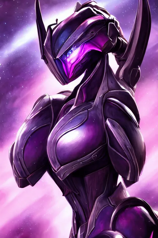 Prompt: cinematic bust shot, elegant beautiful stunning giant robot mecha hot female goddess dragon, sharp spines, sharp metal ears, smooth purple eyes, smooth fuschia skin, elegant smooth silver armor, nebula size, in space, epic proportions, epic scale, warframe fanart, macro giantess, furry art, dragon art, goddess art, giantess art, furaffinity, octane