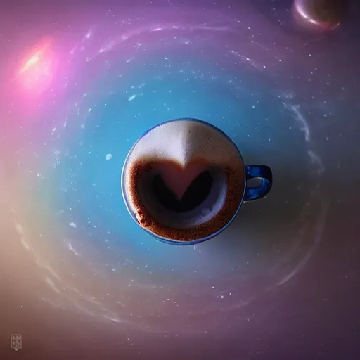 Image similar to a galaxy inside in a cup of coffee, interstellar background, hauntingly beautiful art, trending on artstation, unreal engine fantasy art