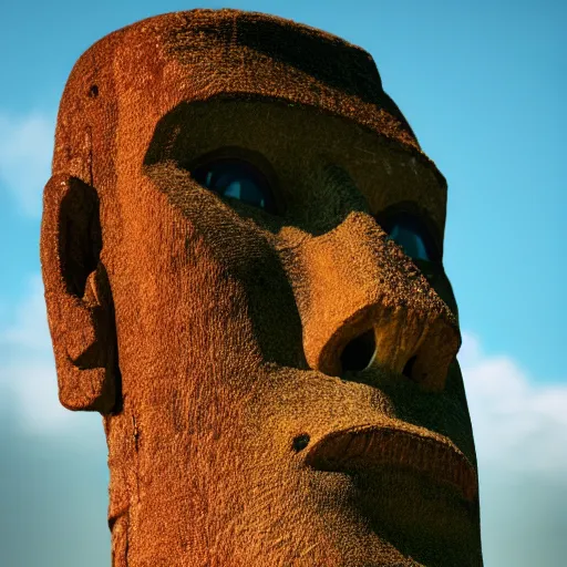 Catchy rap album cover featuring easter island statue with sunglasses