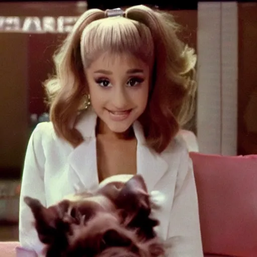 Prompt: ariana grande in 1979 tv commercial