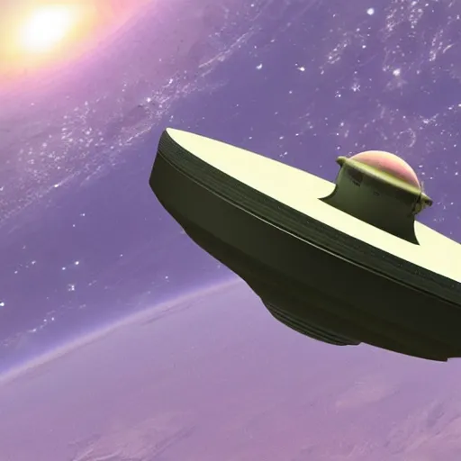Prompt: a realistic ufo in space