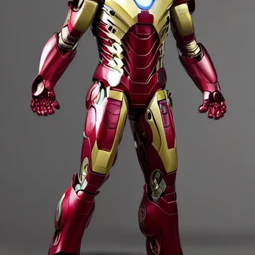 Image similar to overgrown and damaged iron man suit, 4k realistic photo