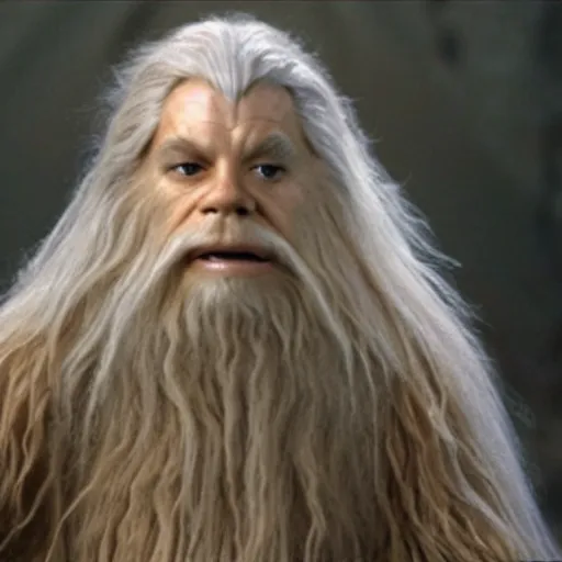 Image similar to gandalf as chewbacca, shampoo commercial