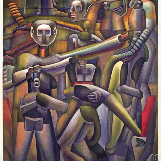 Image similar to cyborgs by diego rivera