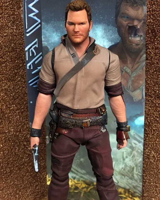 Image similar to chris pratt action figure. dnd, high fantasy. royo, artgem, wlop