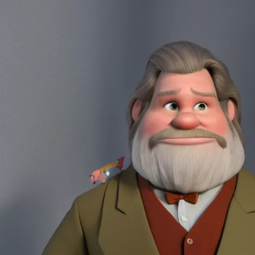 Image similar to jeff bridges as a pixar disney character from up ( 2 0 0 9 ), unreal engine, octane render, 3 d render, photorealistic