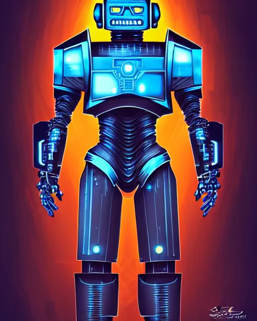 Image similar to cyberknight, character portrait, portrait, concept art, intricate details, highly detailed, sci - fi poster, cyberpunk art, in the style of looney tunes