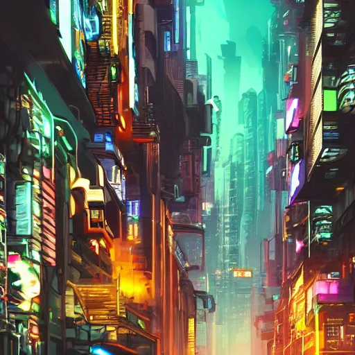 Image similar to cyberpunk city street