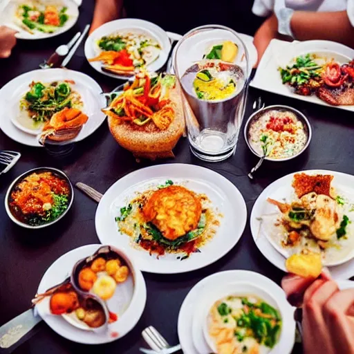 Prompt: instagram photo of food in restaurant, professional, 4 k