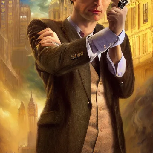 Prompt: The Tenth Doctor as a Beautiful Female Professional Model, Beautiful Female Professional Model, Beautiful Female Professional Model, Looking into the camera, detailed, centered, digital painting, artstation, concept art, donato giancola, Joseph Christian Leyendecker, WLOP, Boris Vallejo, Breathtaking, 8k resolution, extremely detailed, beautiful, establishing shot, artistic, hyperrealistic, beautiful face, octane render, cinematic lighting, dramatic lighting, masterpiece