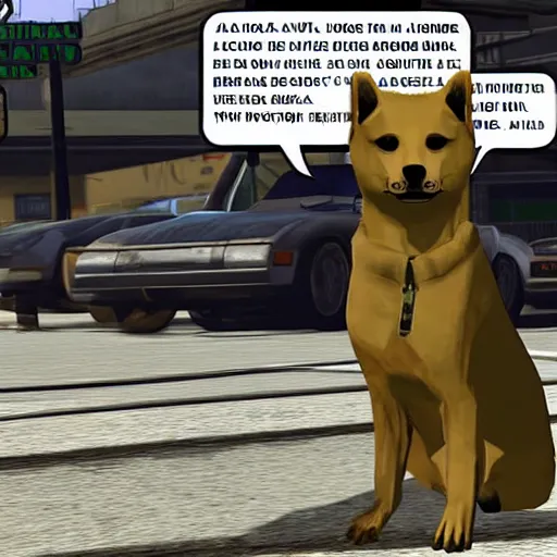 Prompt: doge in gta iv