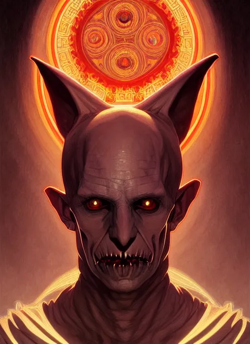 Prompt: symmetry!! portrait of nosferatu, intricate, glowing eyes!! elegant, highly detailed, digital painting, artstation, concept art, smooth, sharp focus, illustration, art by artgerm and greg rutkowski and alphonse mucha