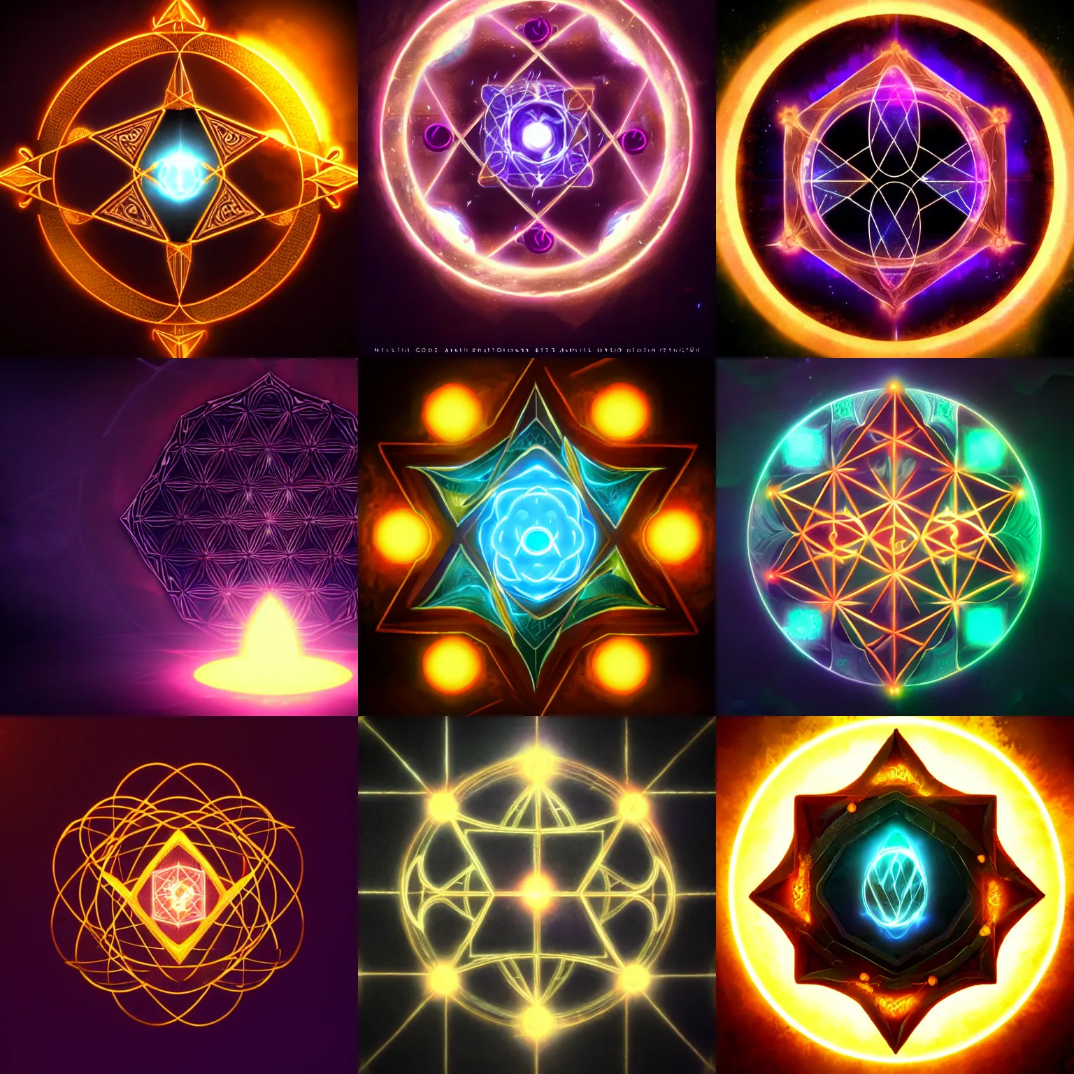 Prompt: magic spell icon, video game skill ability, 8 k, arcane symbology, sacred geometry, glowing fractals, professional lighting, deviantart, artstation, by greg rutkowski and trevor henderson, cinematic, dramatic