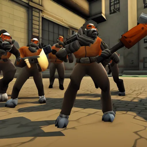 Image similar to pack of wolves in team fortress 2