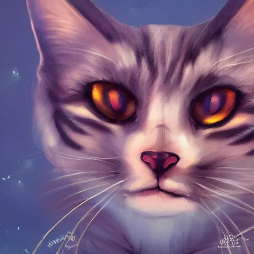 Image similar to cat theme logo, cat theme banner, cat design, a smiling cat, art photography style, trending on artstation, warm light, lovely and cute, fantasy art, 8 k resolution