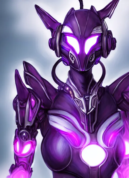 Image similar to cinematic goddess close shot, beautiful stunning anthropomorphic robot mecha female dragon, metal ears, led purple eyes, smooth fuschia skin, smooth silver armor, floating in space, holding a galaxy, epic proportions, epic size, epic detail, furry art, dragon art, giantess art, warframe fanart, furaffinity, octane