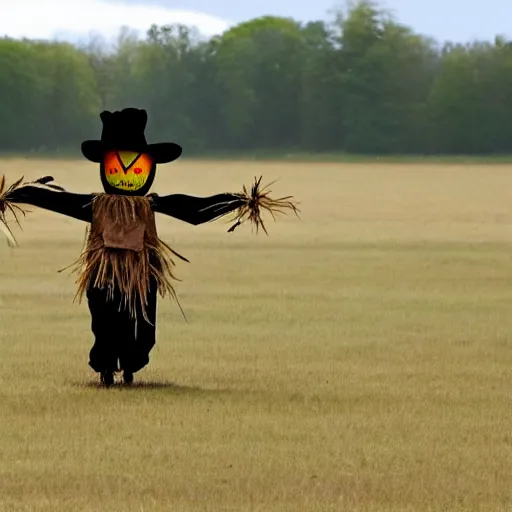 Image similar to a scarecrow doing a catwalk