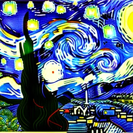 Prompt: portrait of a giant shouting ( ( stay puft marshmallow man ) ) in the style of starry night by vincent van gogh intricate detail, low angle, blockbuster ghostbusters movie