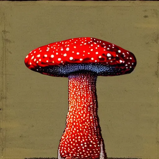 Prompt: a giant amanita muscaria in the mew York skyline, photorealistic