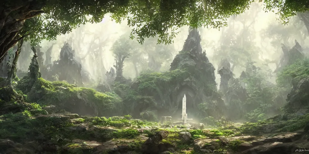 Image similar to An elven temple made from white wood built into a gigantic tree, cinematic angle, beautiful, studio Ghibli, magical, cinematic lighting, detailed realism painting, hyperrealistic, 8k