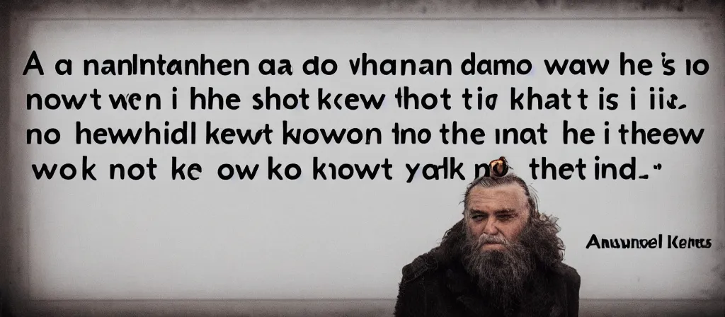 Prompt: a man does not know what he is saying until he knows what he is not saying.