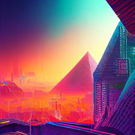 Image similar to matte painting of the sacred geometry of cyberpunk, brilliant colors, extremely detailed, very very detailed, in the style of alena aenami by Alex grey, HD, 4k, 8k