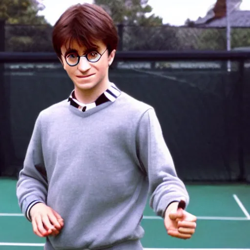 Image similar to harry potter playing tennis